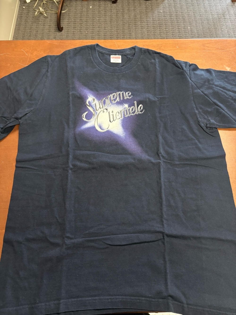 Supreme Navy Blue 'Supreme Clientele' Script Tee